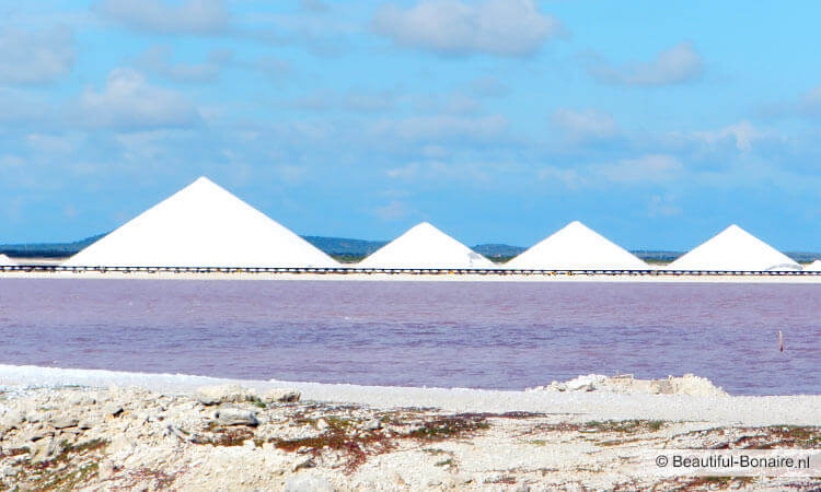 Witte zoutbergen op Bonaire