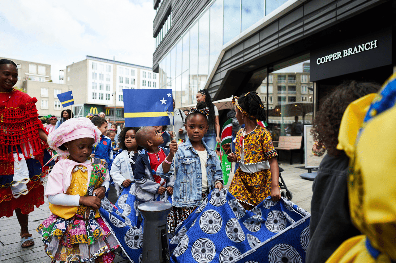 Sankofa-illustratie van de Keti Koti Kids Parade